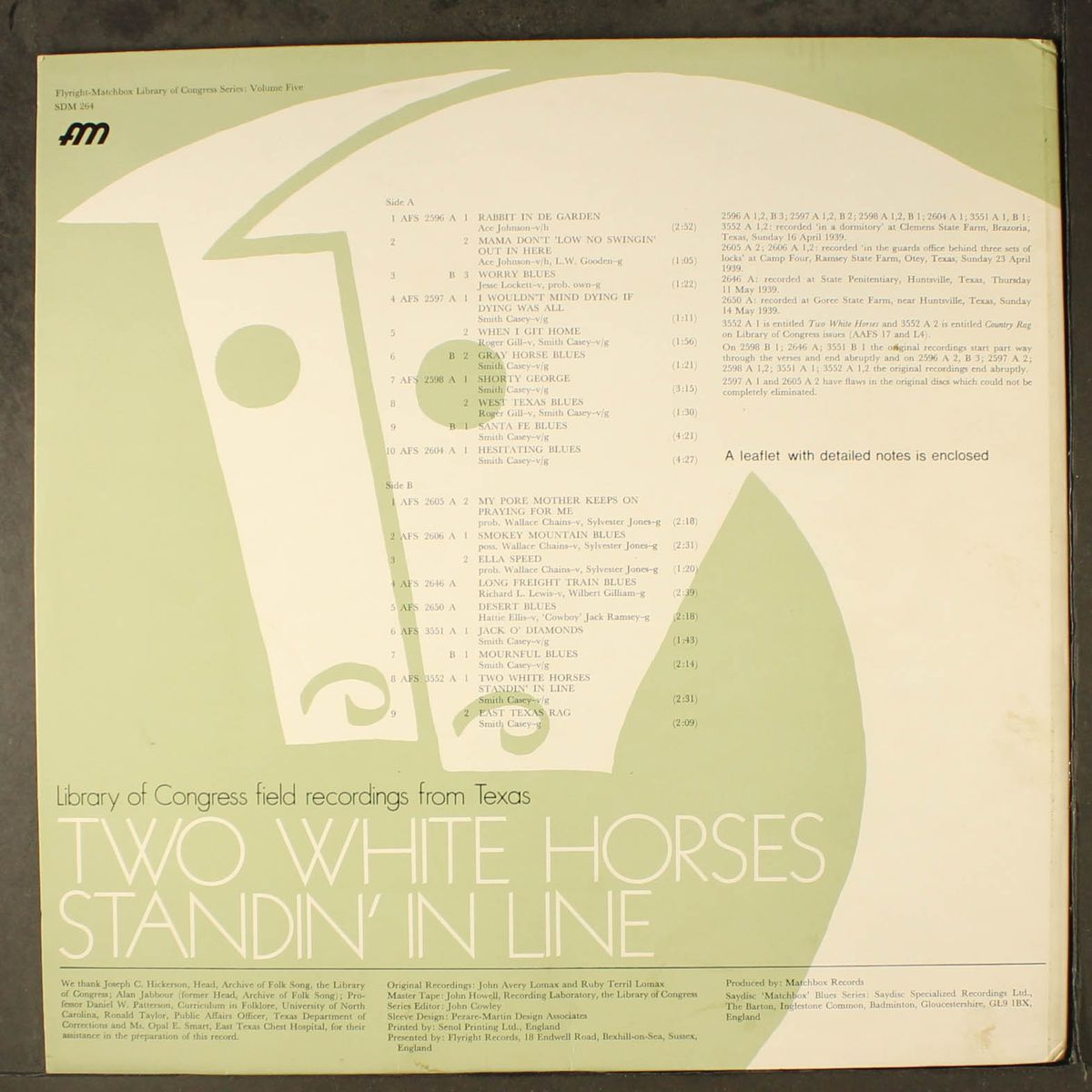 two white horses standin' in line, 1939 texas field recordings by VARIOUS