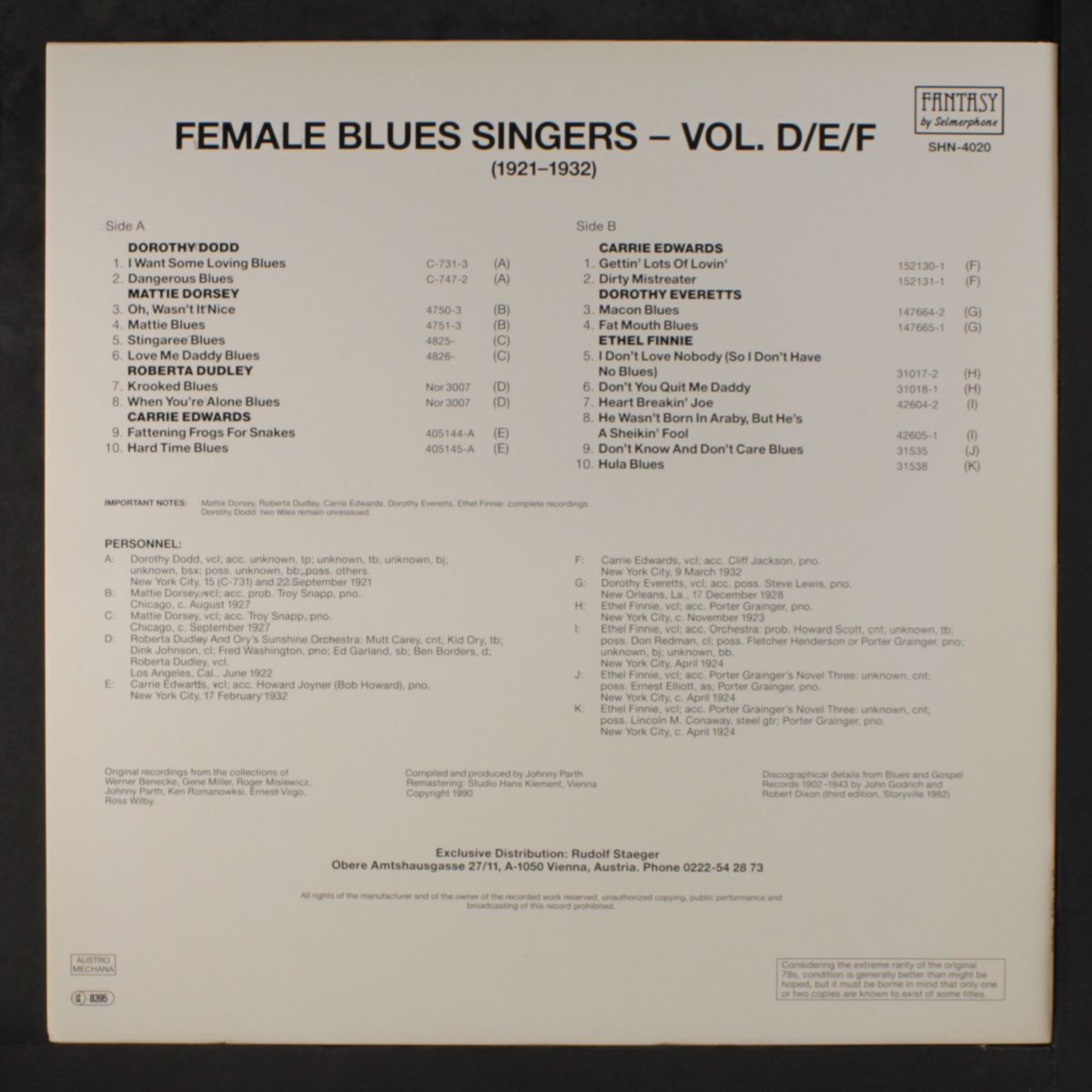 female blues singers volume d/e/f by VARIOUS
