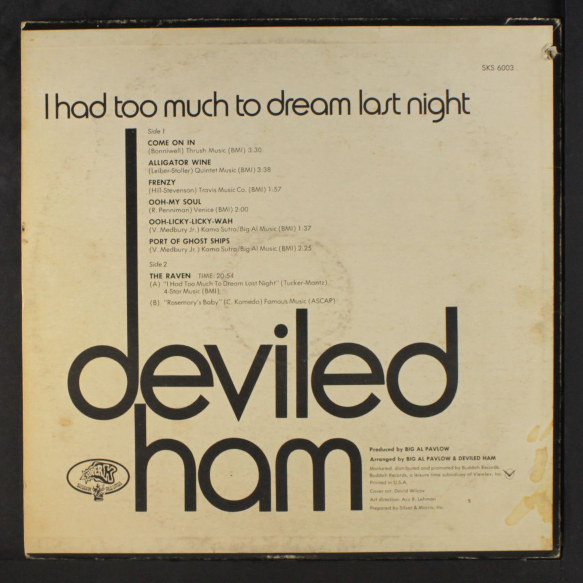 i had too much to dream last night by DEVILED HAM