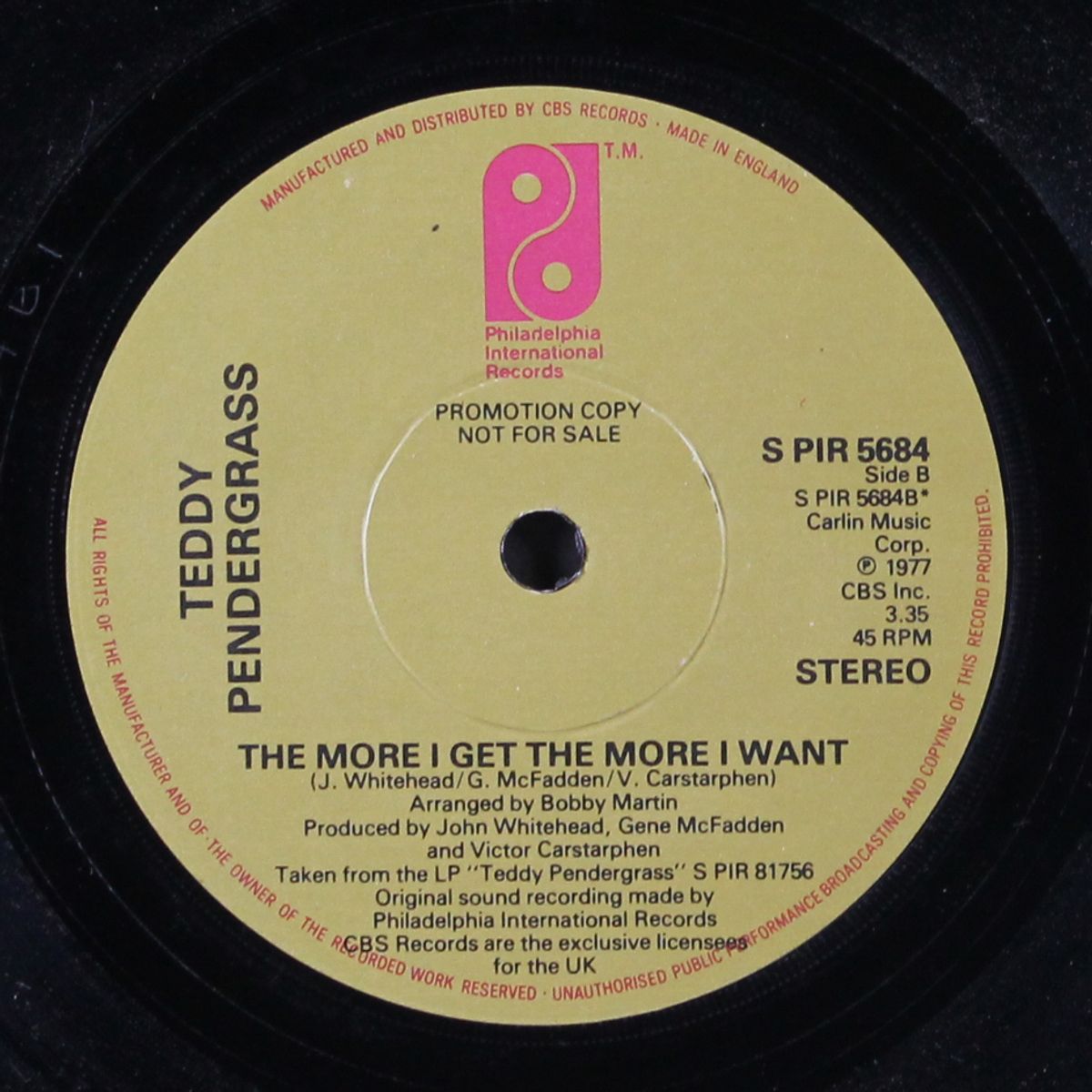 somebody told me / the more i get the more i want by TEDDY PENDERGRASS