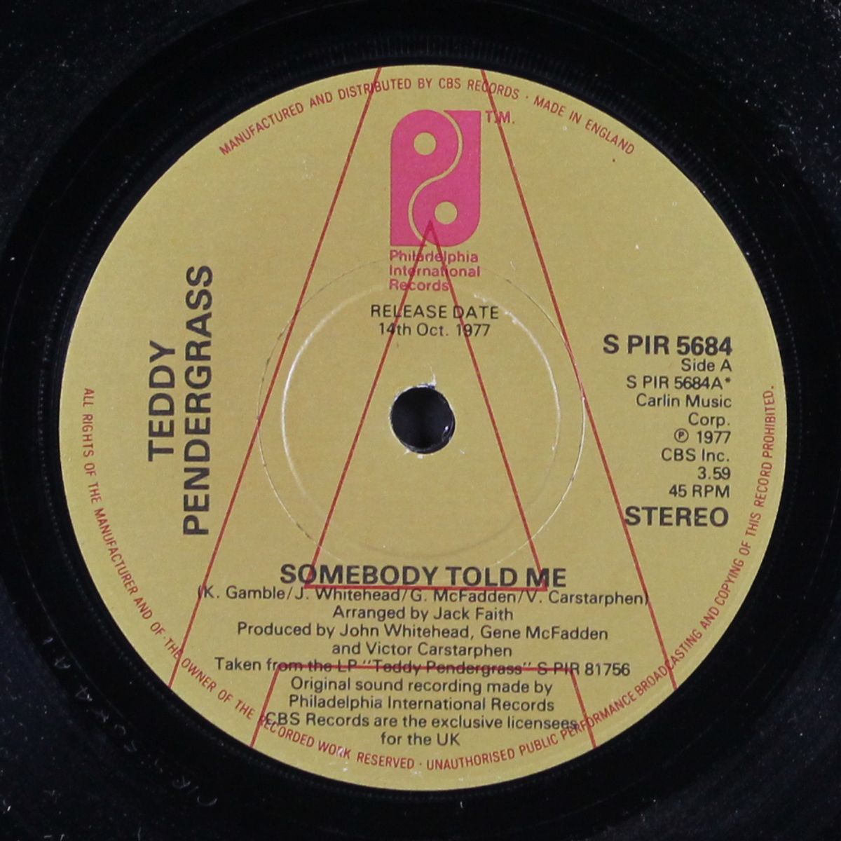 somebody told me / the more i get the more i want by TEDDY PENDERGRASS