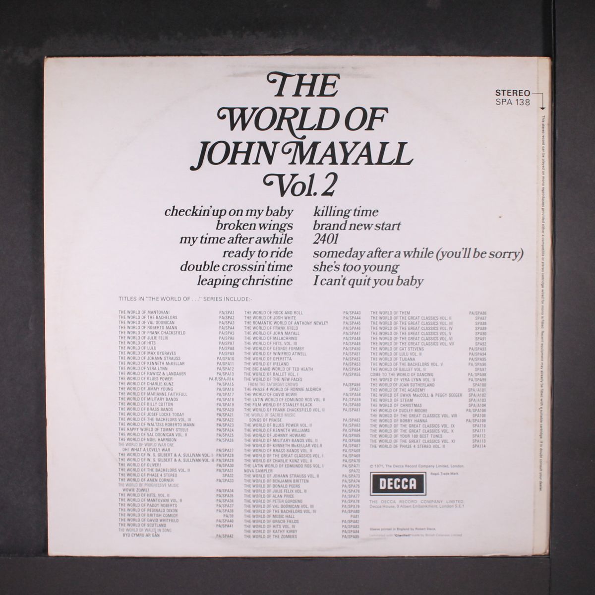 the world of john mayall, vol. 2 by JOHN MAYALL