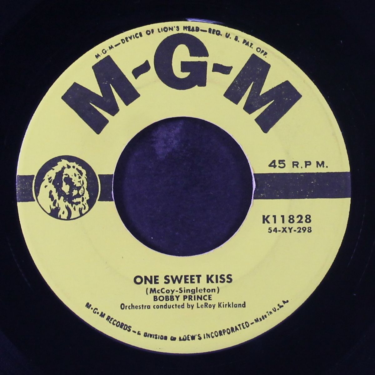 one sweet kiss / i'll be satisfied by BOBBY PRINCE