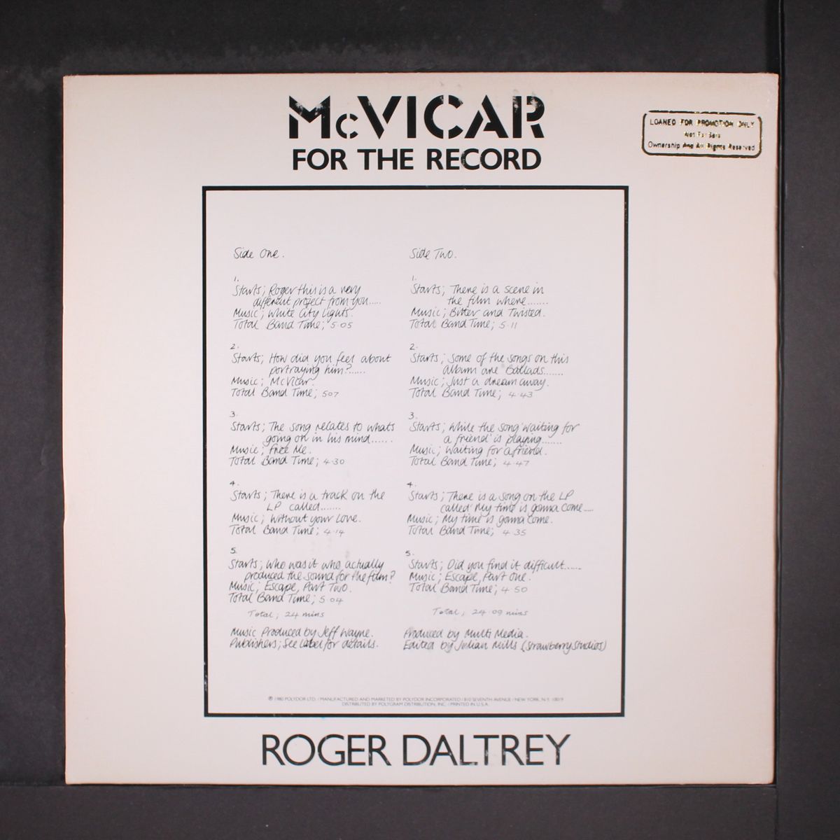 mcvicar-for the record by ROGER DALTREY