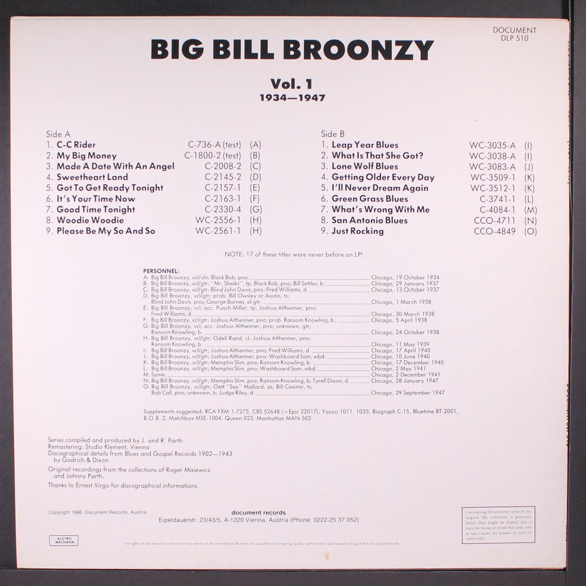vol. 1, 1934-1947 by BIG BILL BROONZY