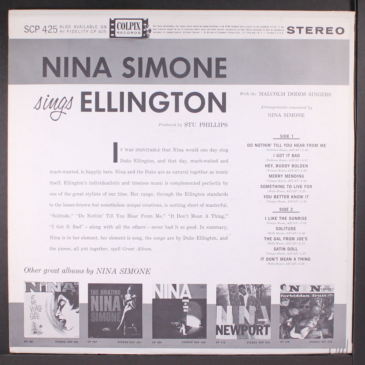 sings duke ellington by NINA SIMONE