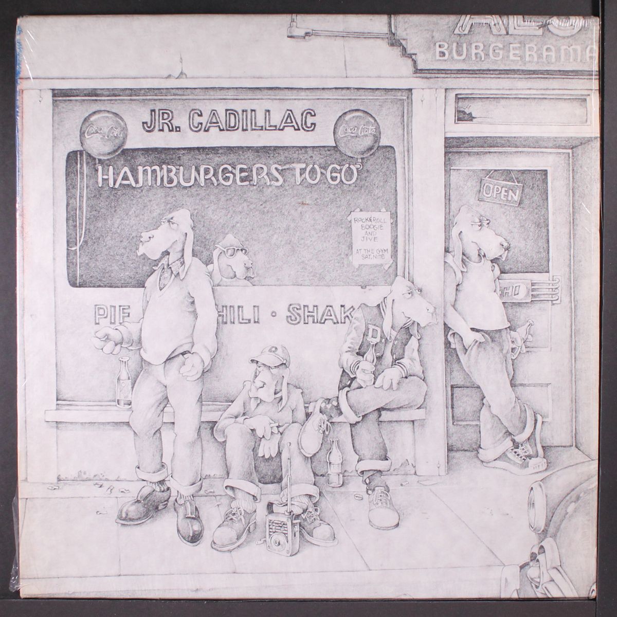 hamburgers to go by JR. CADILLAC
