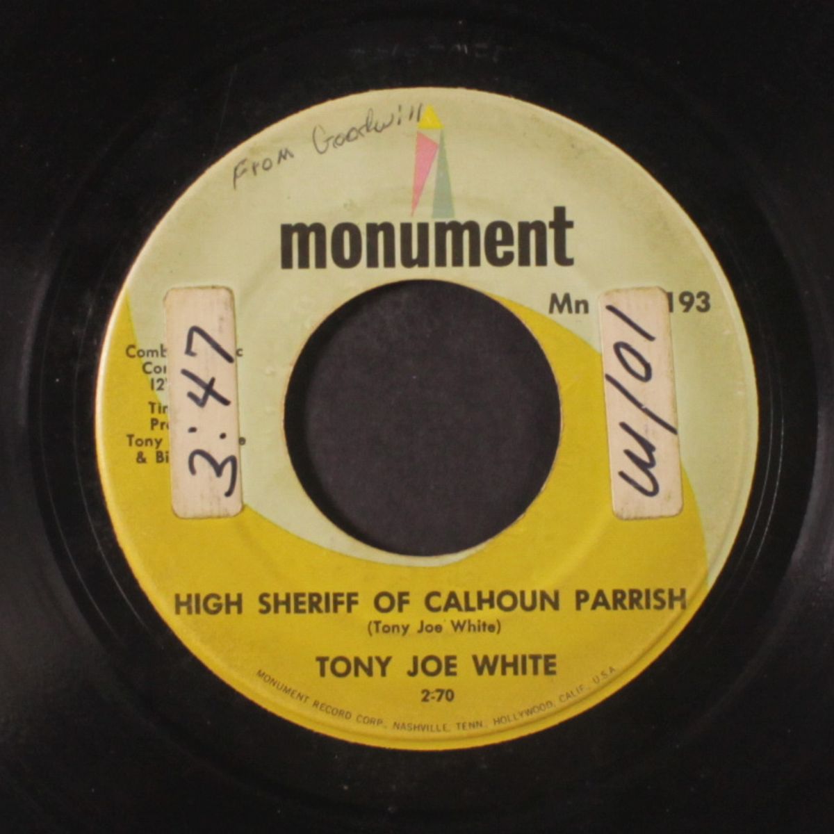 high sheriff of calhoun parrish / groupy girl by TONY JOE WHITE