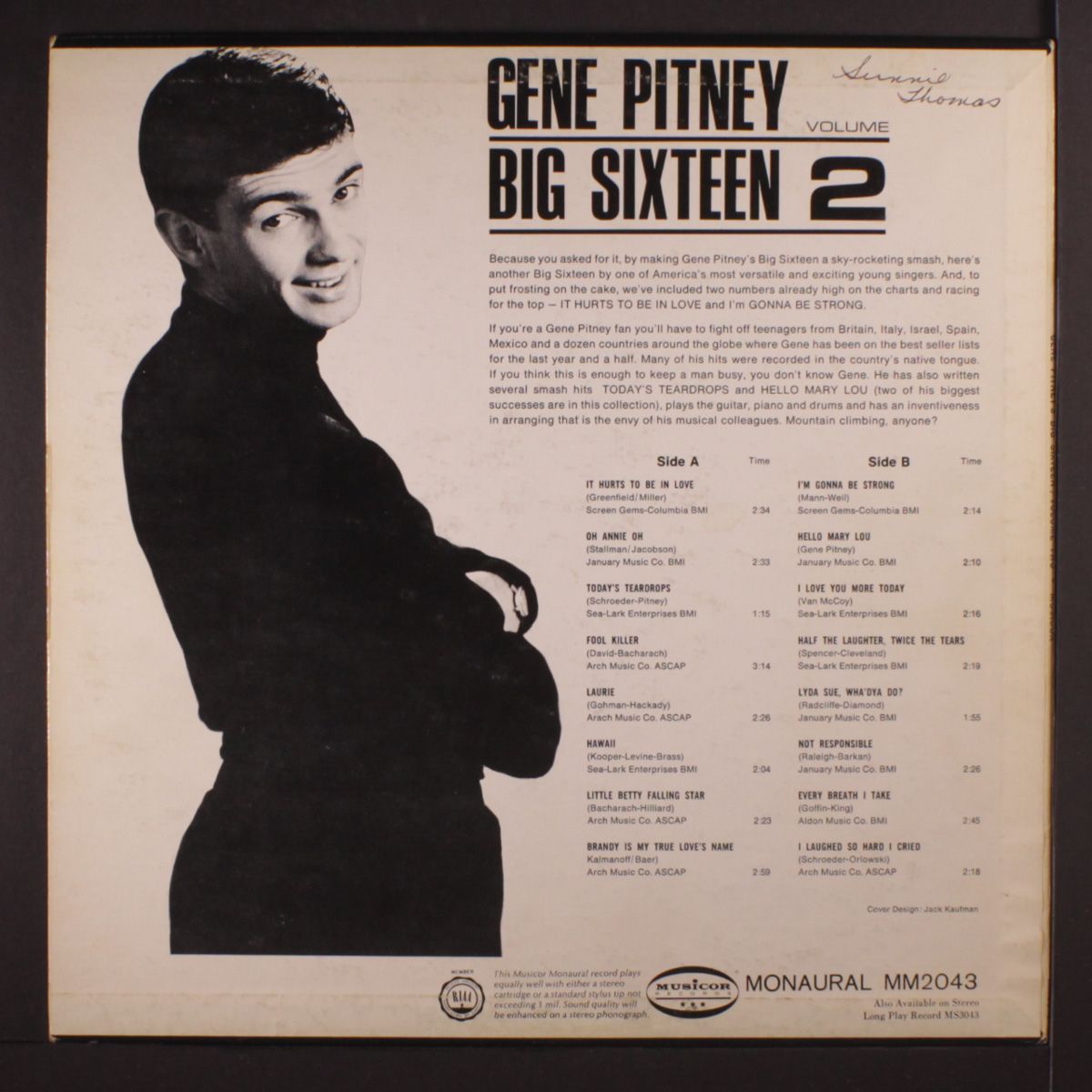more big sixteen by GENE PITNEY