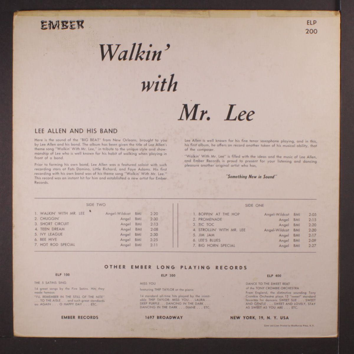 walkin' with mr. lee by LEE ALLEN