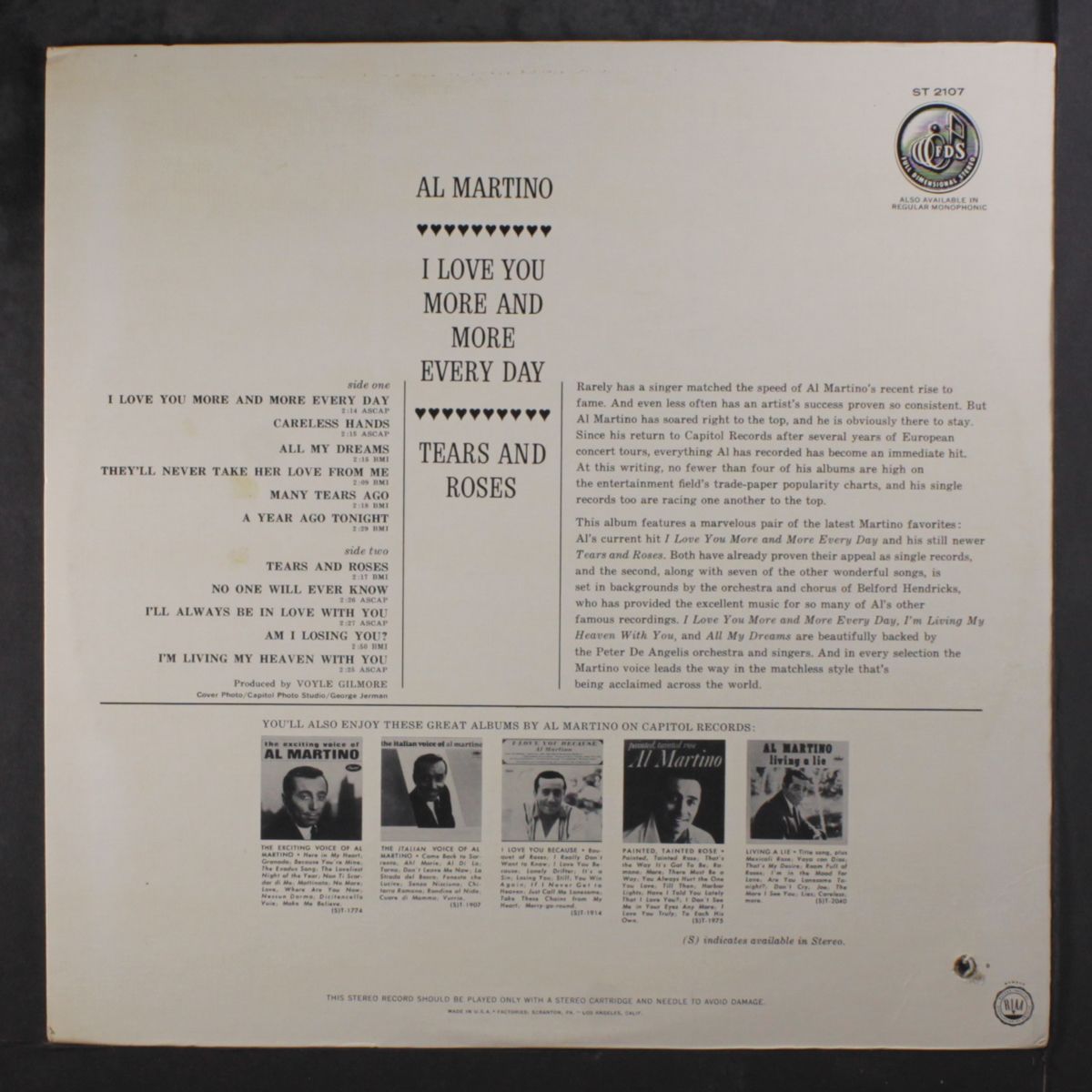 i love you more and more each day by AL MARTINO