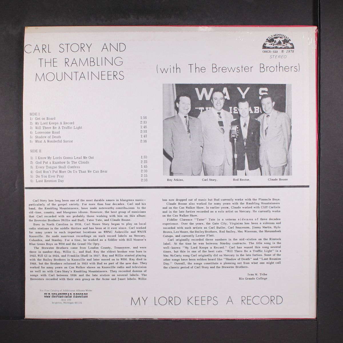 my lord keeps a record by CARL STORY
