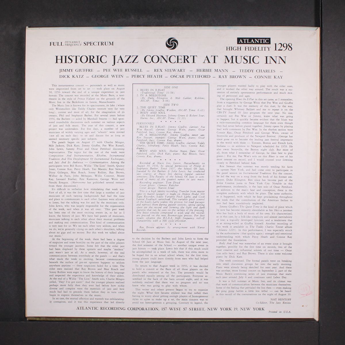 historic jazz concert at music inn by VARIOUS