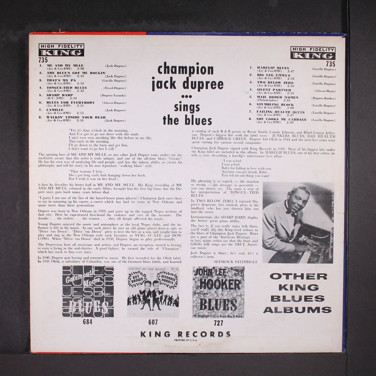 sings the blues by CHAMPION JACK DUPREE