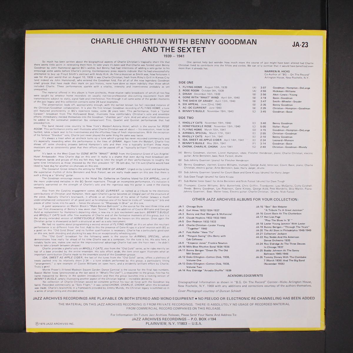 live with the benny goodman sextet 1940 by CHARLIE CHRISTIAN