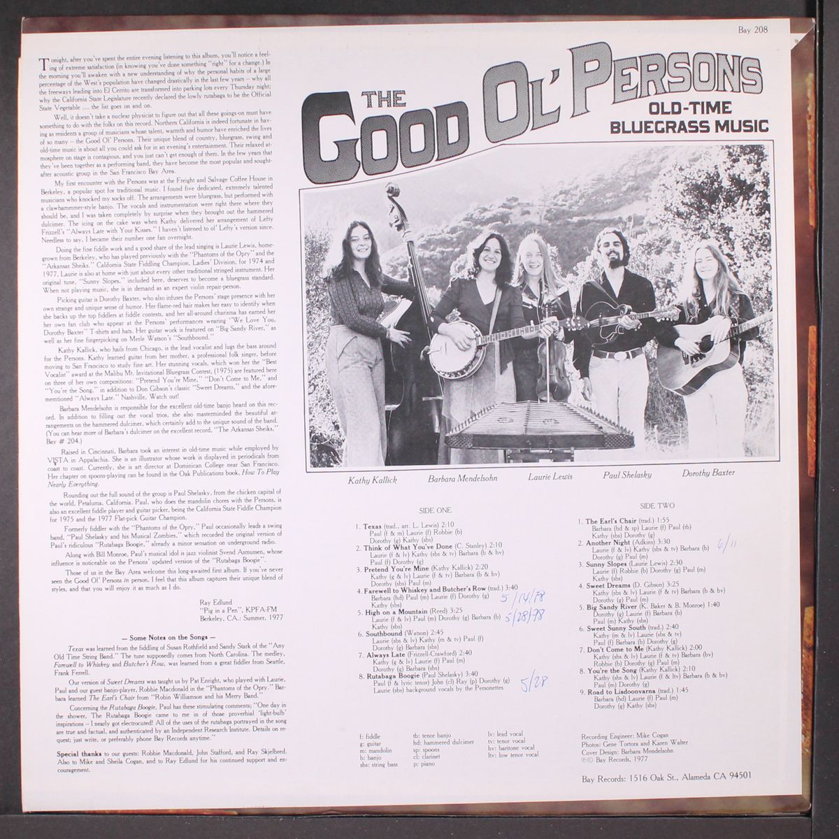 california old-time bluegrass music by GOOD OL' PERSONS