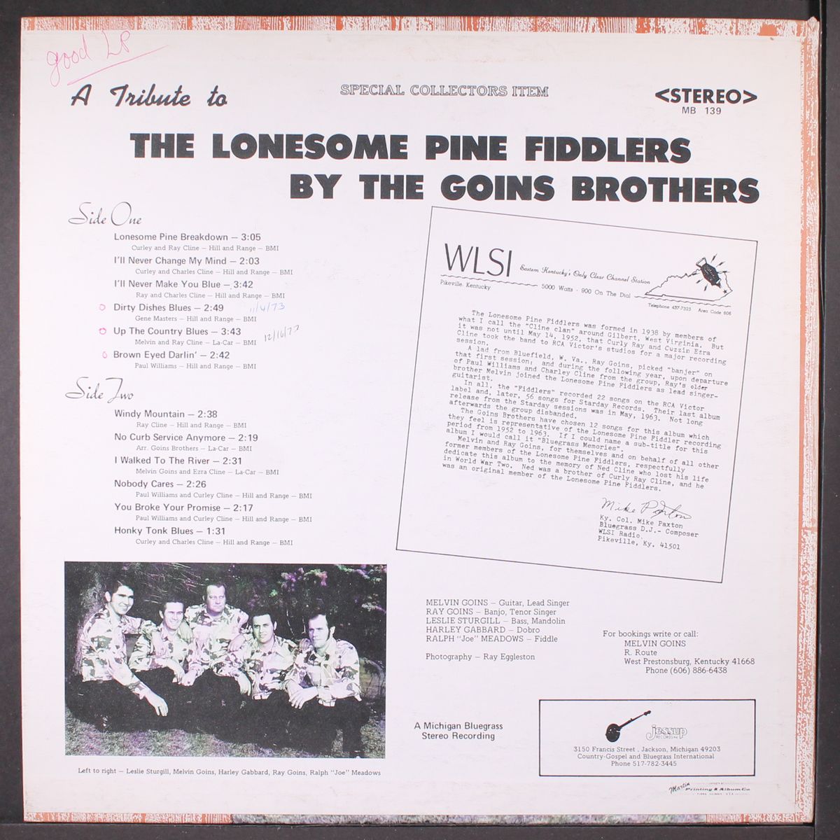 a tribute to the lonesome pine fiddlers by GOINS BROTHERS