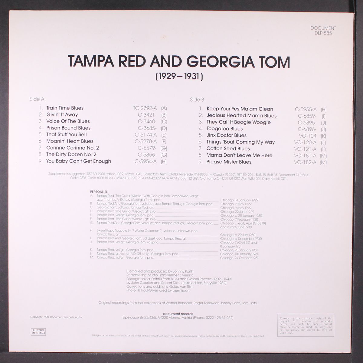 1929-1931 by TAMPA RED & GEORGIA TOM