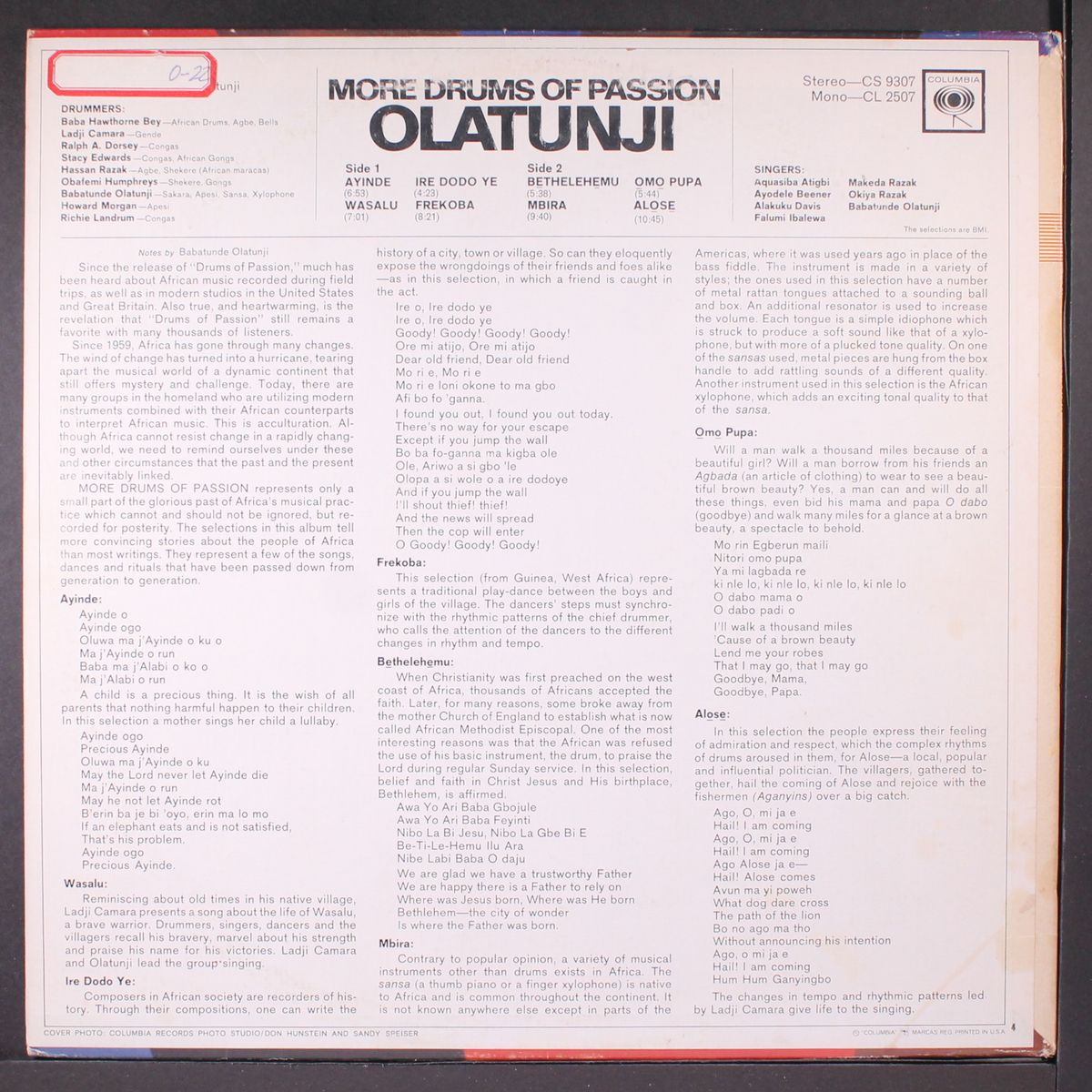 more drums of passion by OLATUNJI