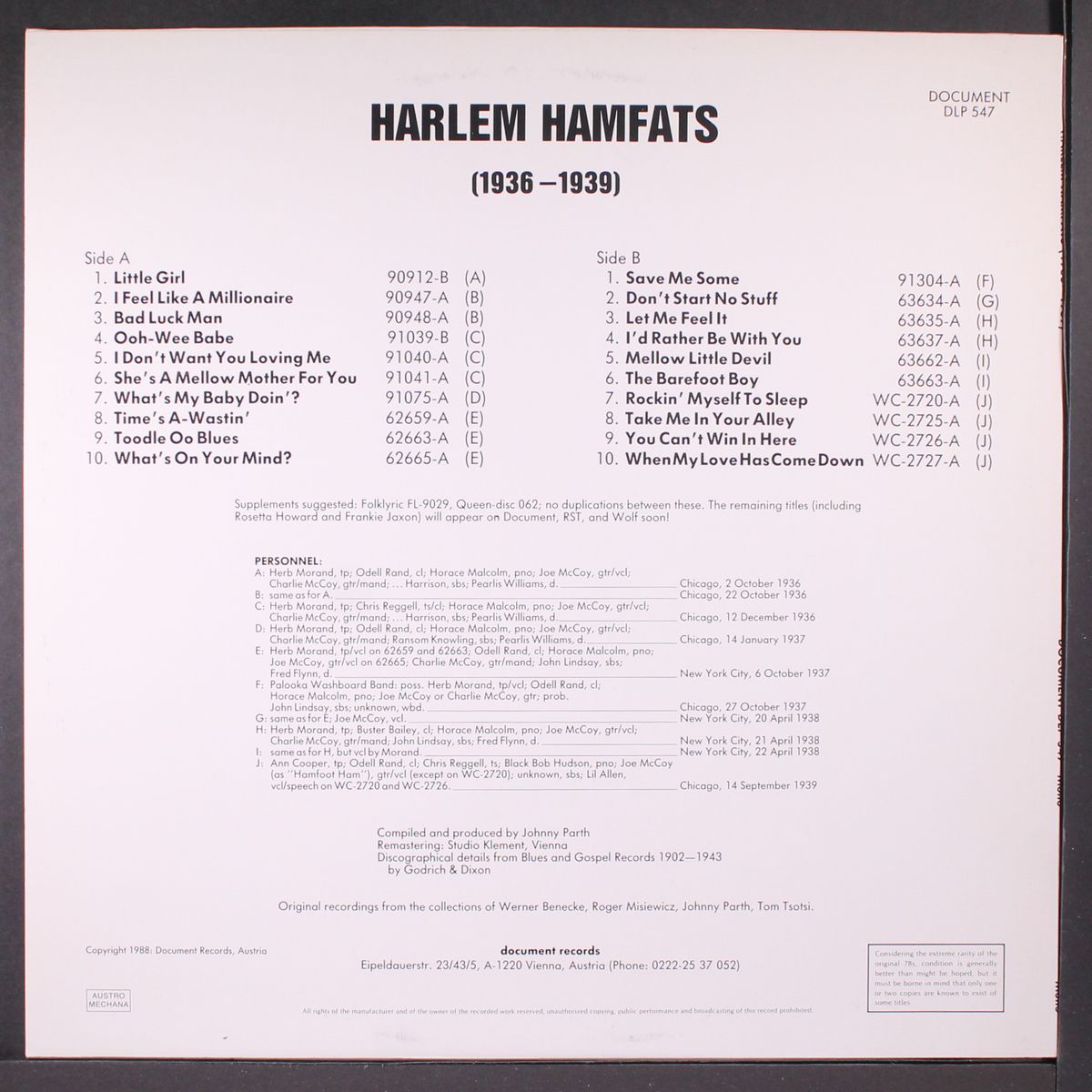 1936-1939 by HARLEM HAMFATS