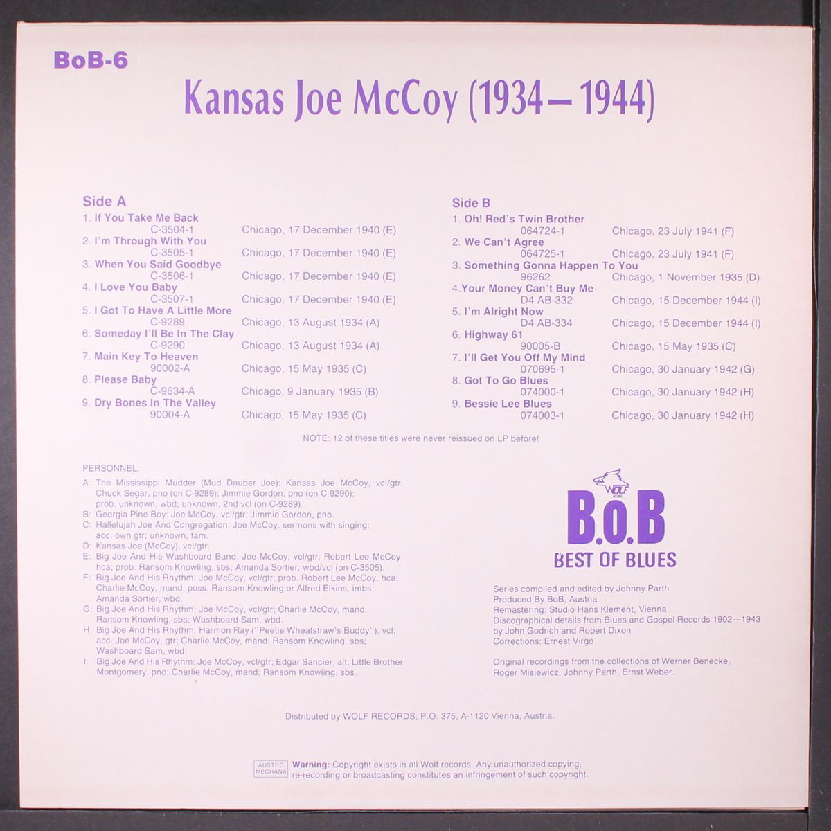 1934-1944 by KANSAS JOE MCCOY