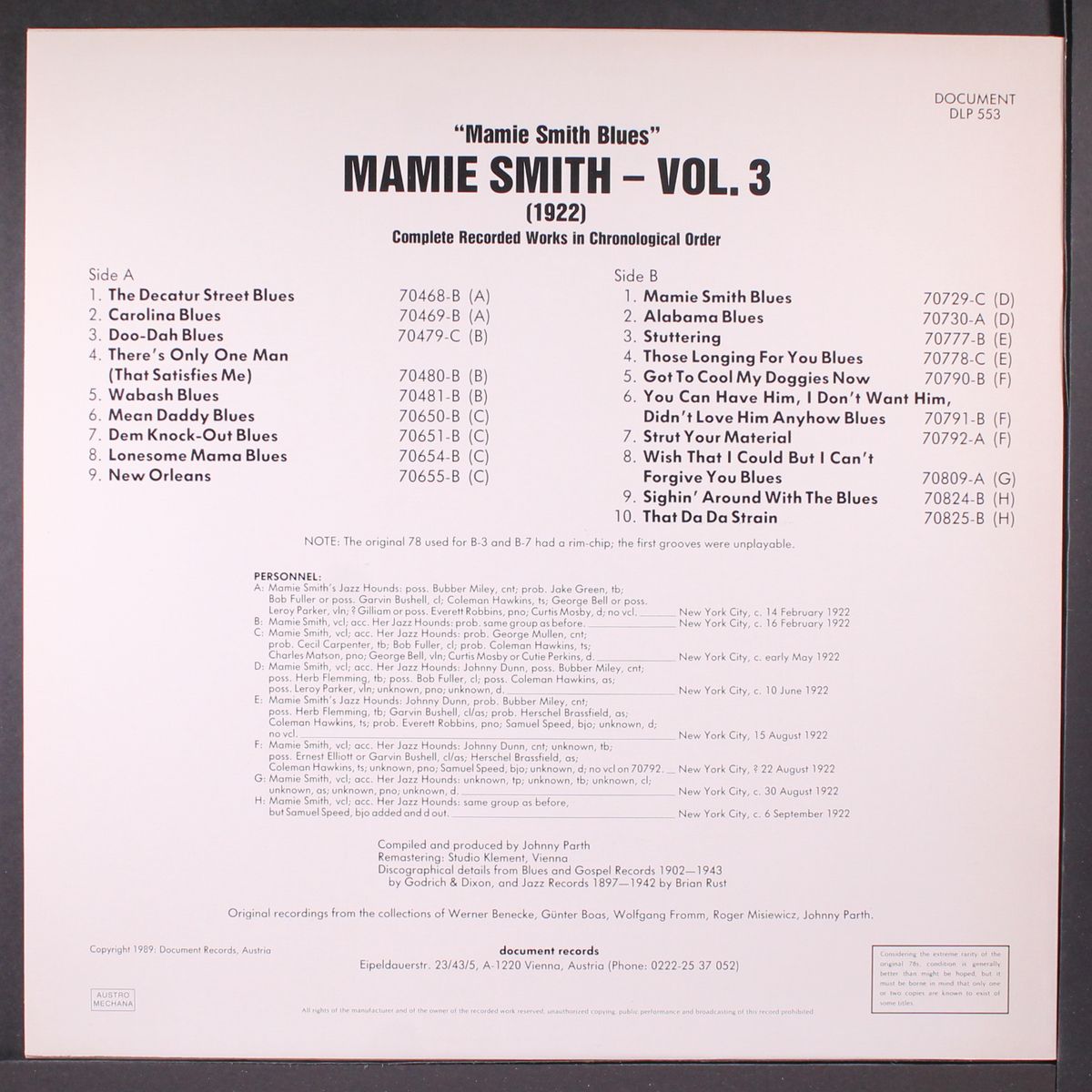 vol. 3, mamie smith blues by MAMIE SMITH