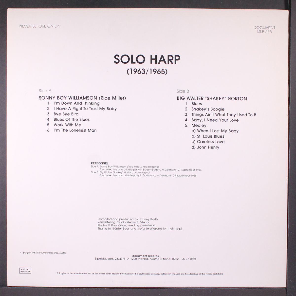 solo harp by SONNY BOY WILLIAMSON/WALTER HORTON
