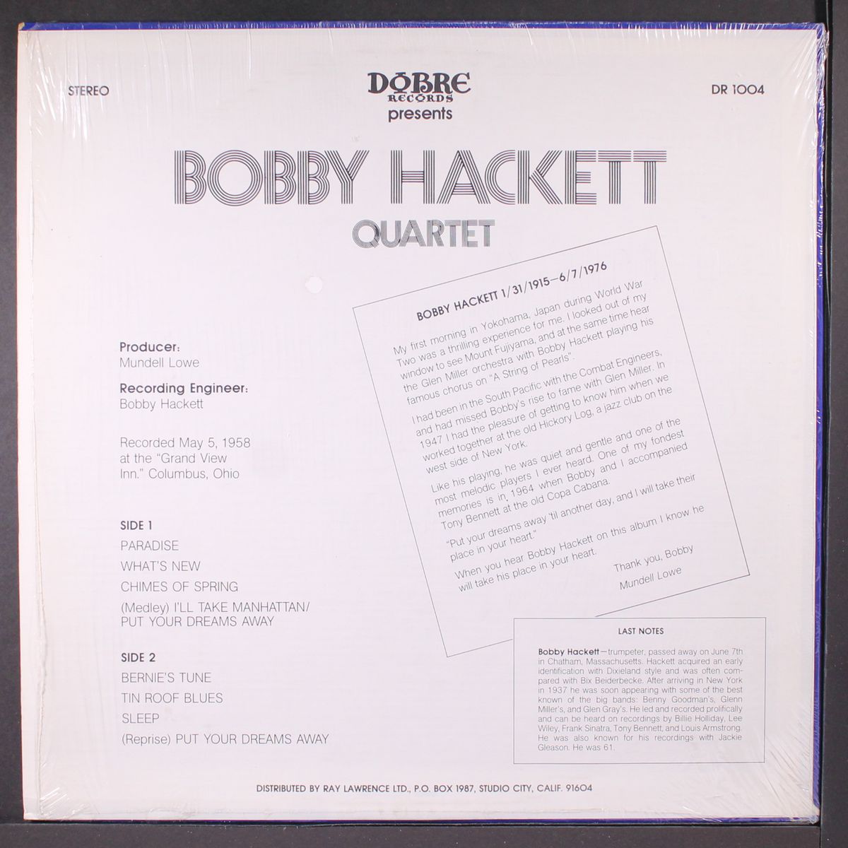 thanks bobby by BOBBY HACKETT