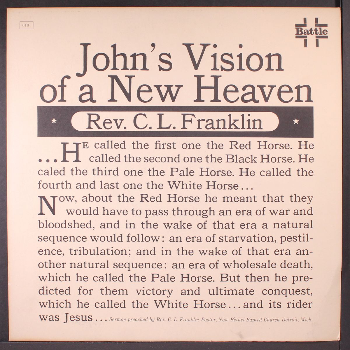 john's vision of a new heaven by REV. C.L. FRANKLIN