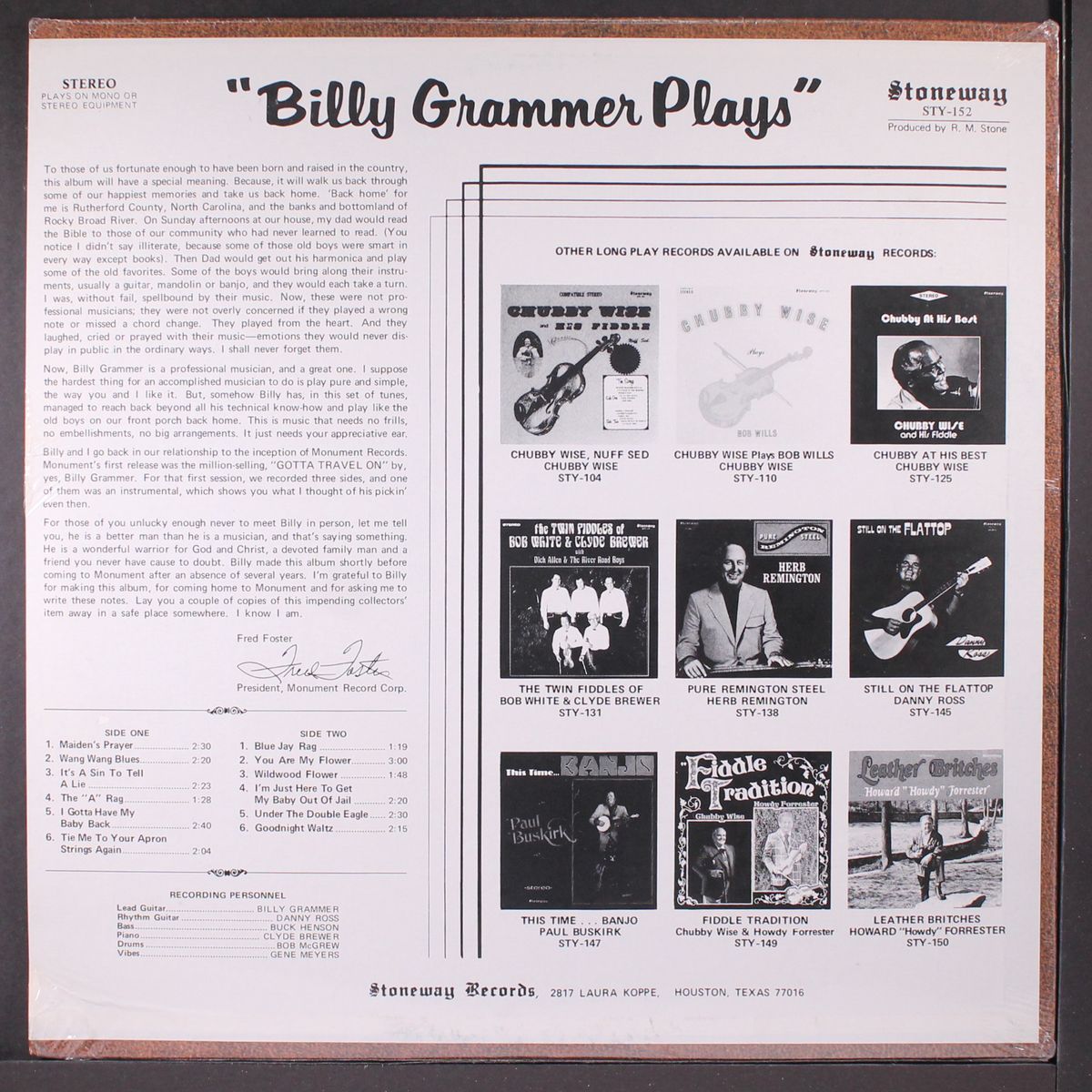 plays by BILLY GRAMMER