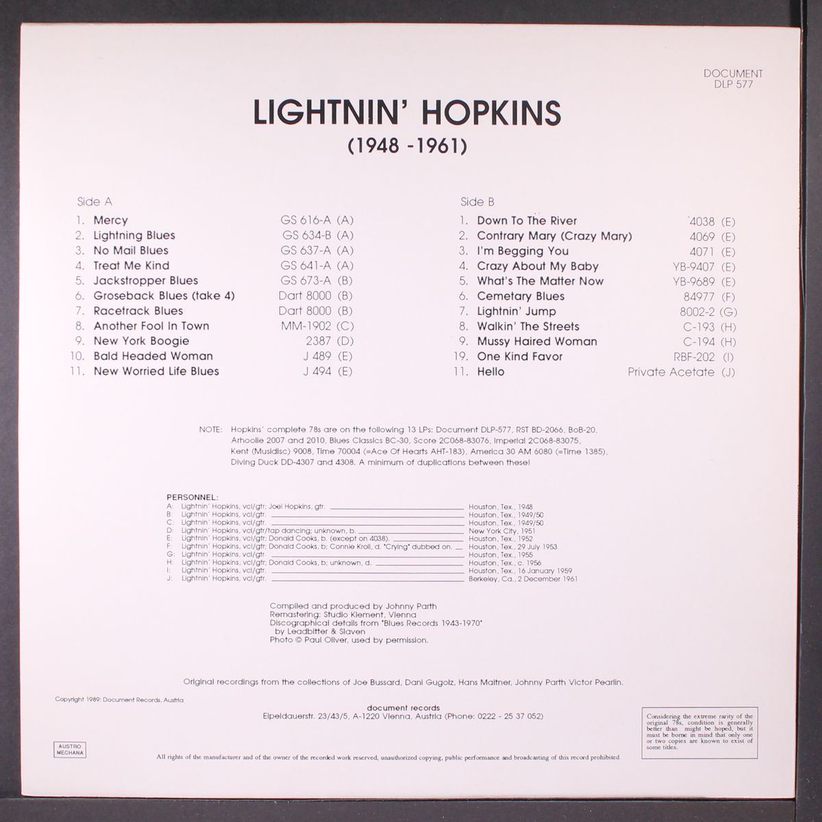 1948-1961 by LIGHTNIN' HOPKINS