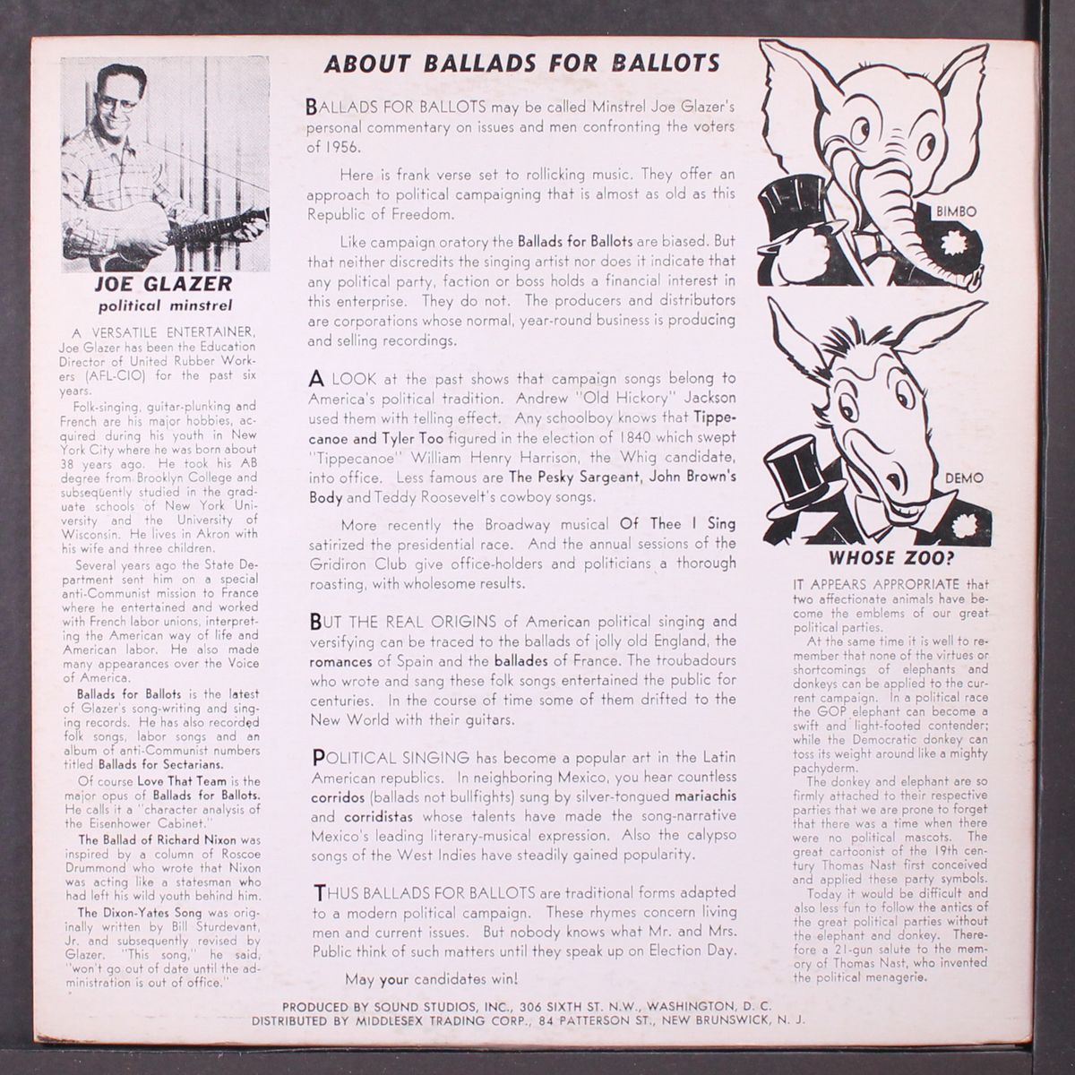 ballads for ballots by JOE GLAZER