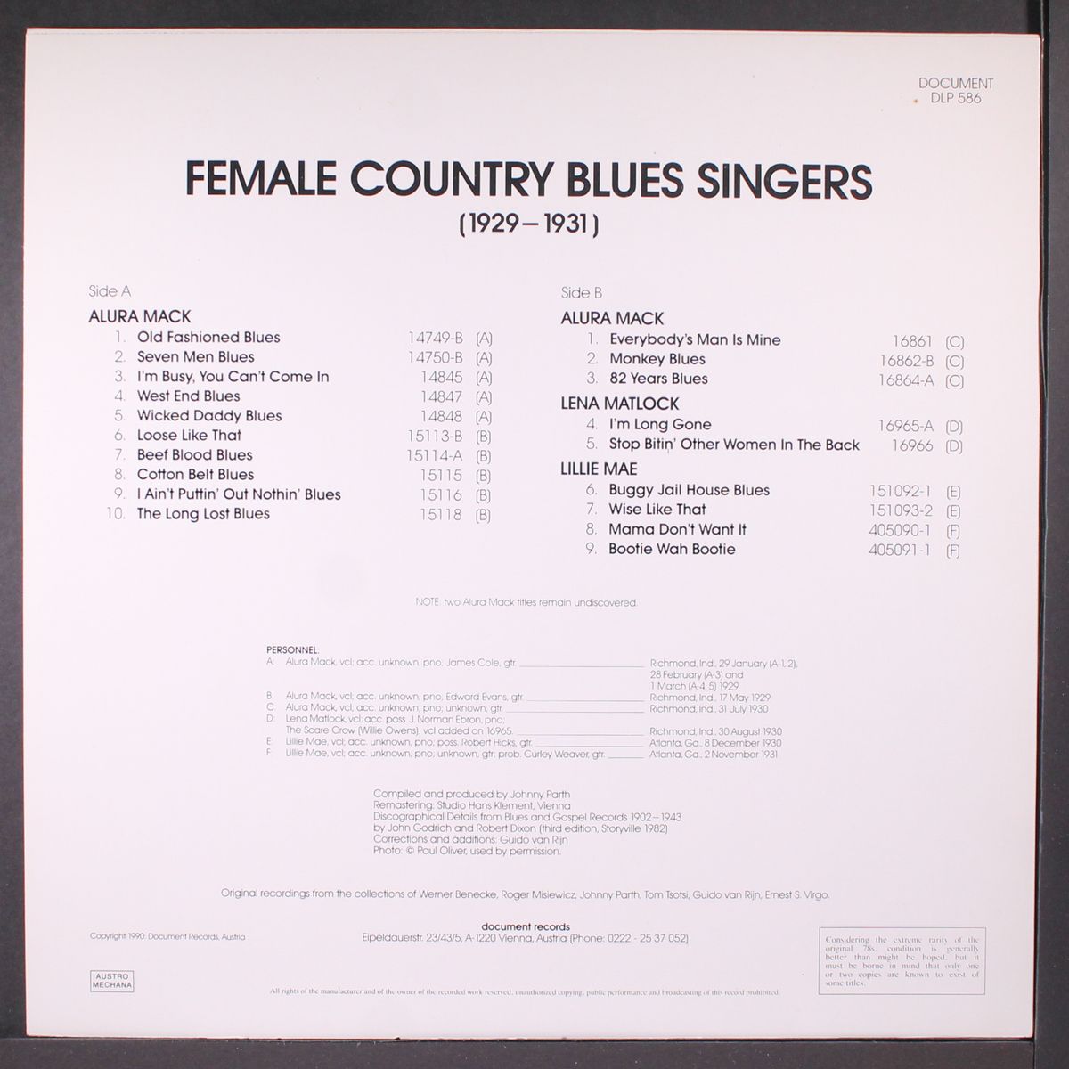 female country blues singers by VARIOUS