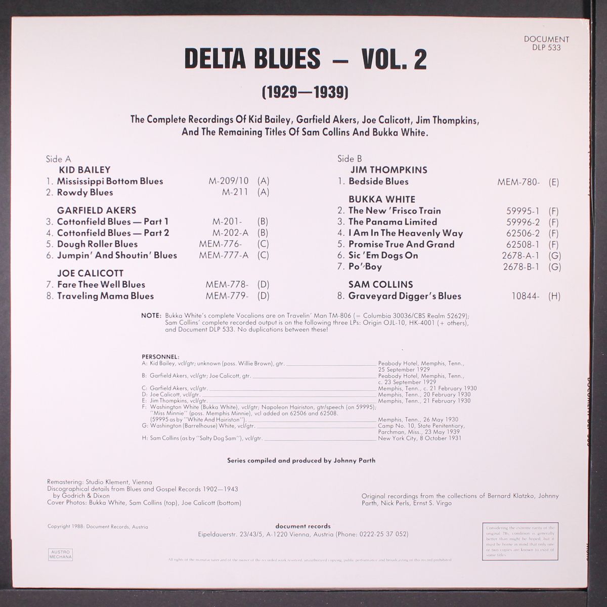 delta blues, vol. 2; 1929-1939 by VARIOUS