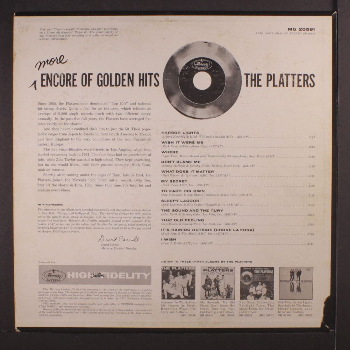 encore of golden hits by PLATTERS