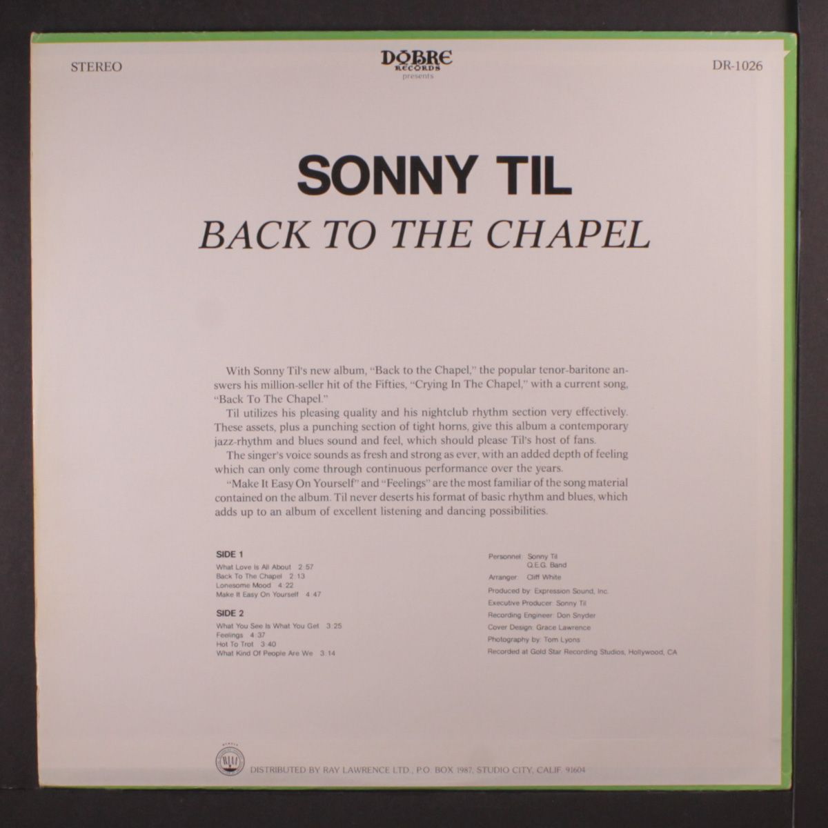 back to the chapel by SONNY TIL