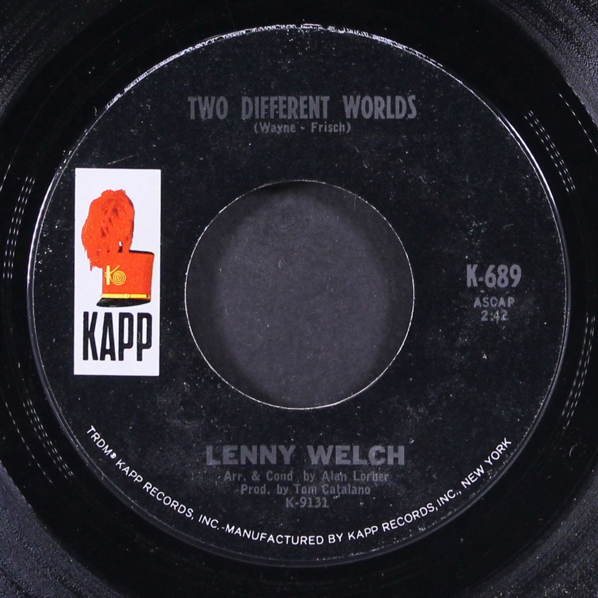 i was there / two different worlds by LENNY WELCH