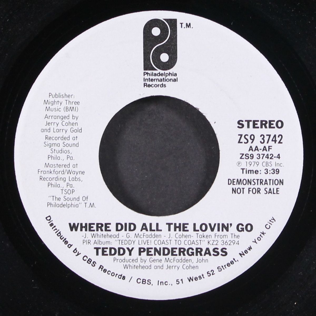 where did all the lovin' go / it's you i love by TEDDY PENDERGRASS