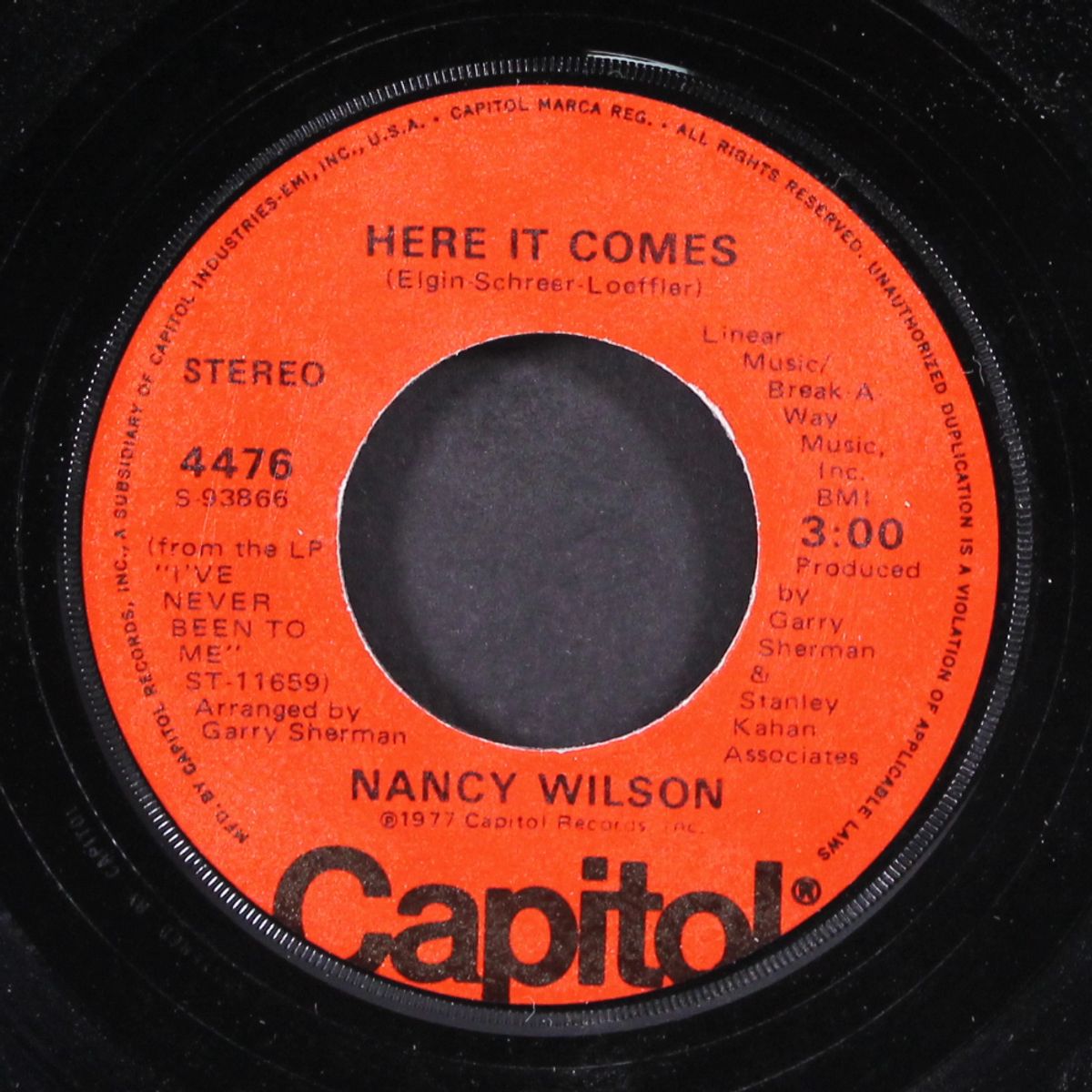 here it comes / i've never been to me by NANCY WILSON