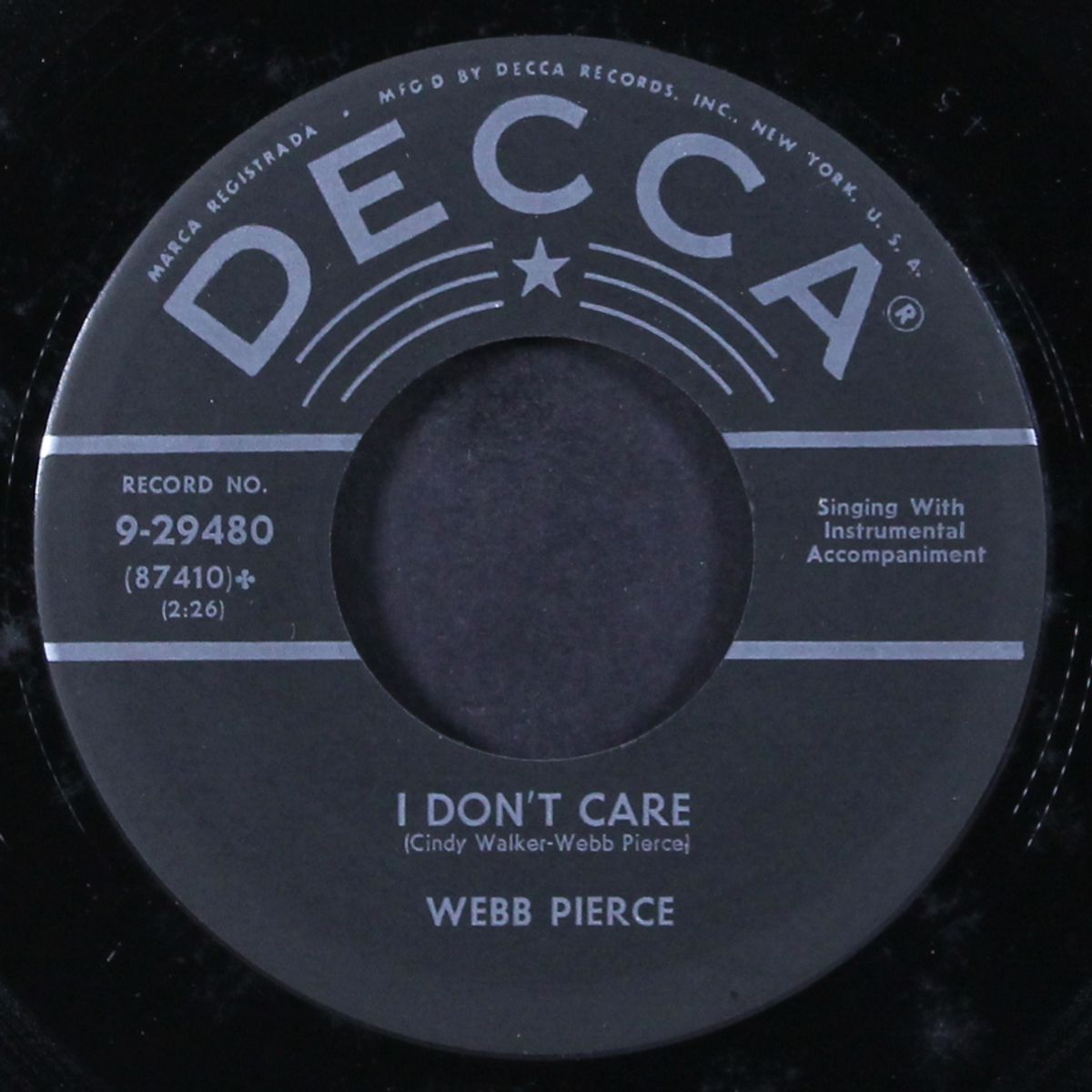 i don't care / your good for nothing heart by WEBB PIERCE