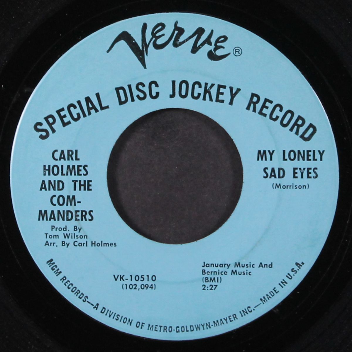 my lonely sad eyes / telegram by CARL HOLMES & COMMANDERS