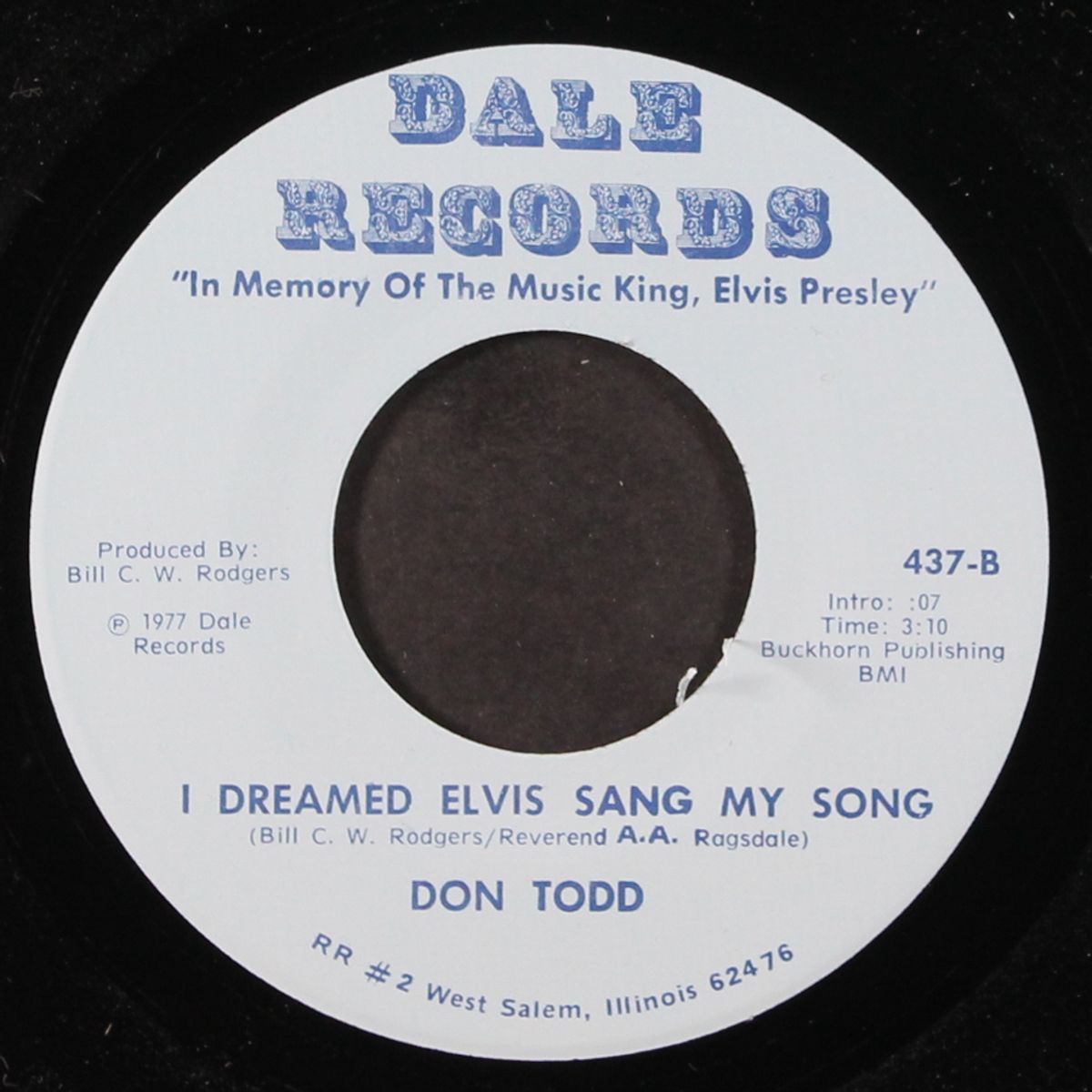 i dreamed elvis sang my song / elvis dreamed & it came true by DON TODD