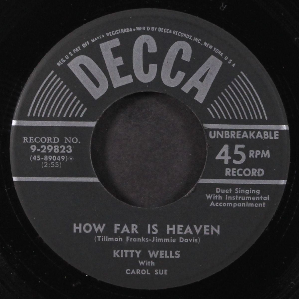 dust on the bible / how far is heaven by KITTY WELLS