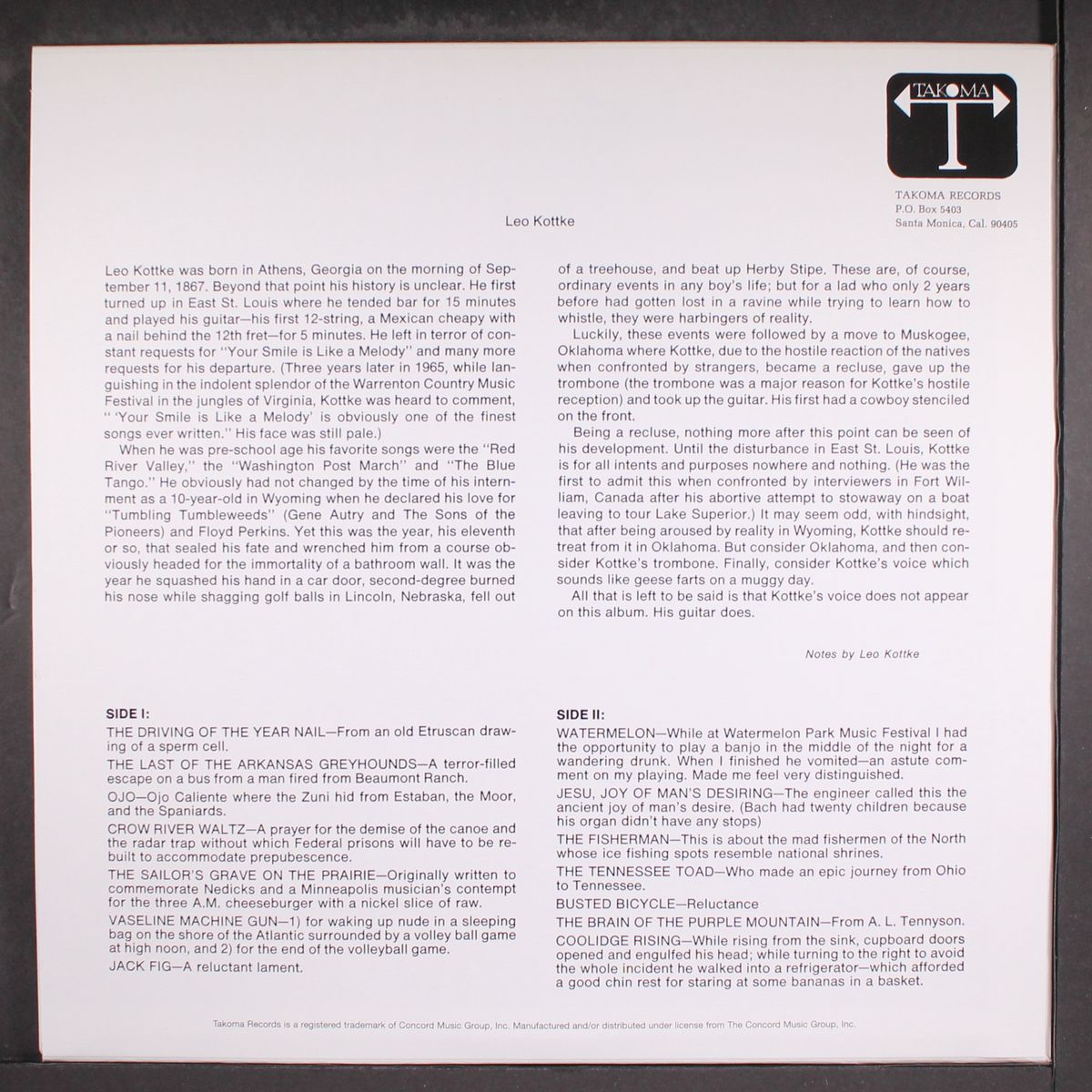 6 & 12 string guitar by LEO KOTTKE