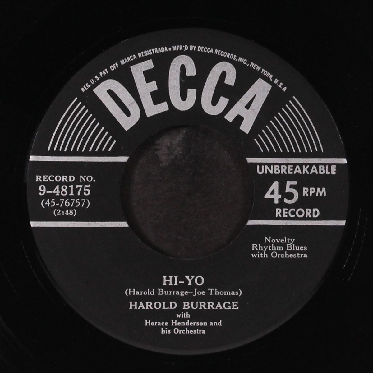 hi-yo / i need my baby by HAROLD BURRAGE