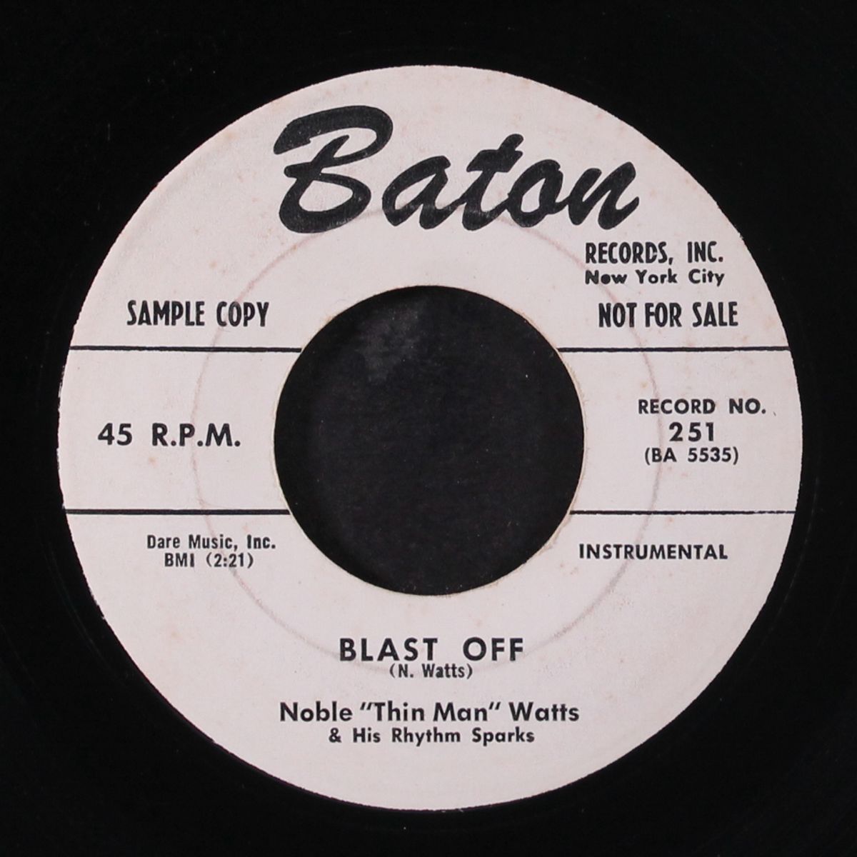 blast off / rickey tick by NOBLE 'THIN MAN' WATTS