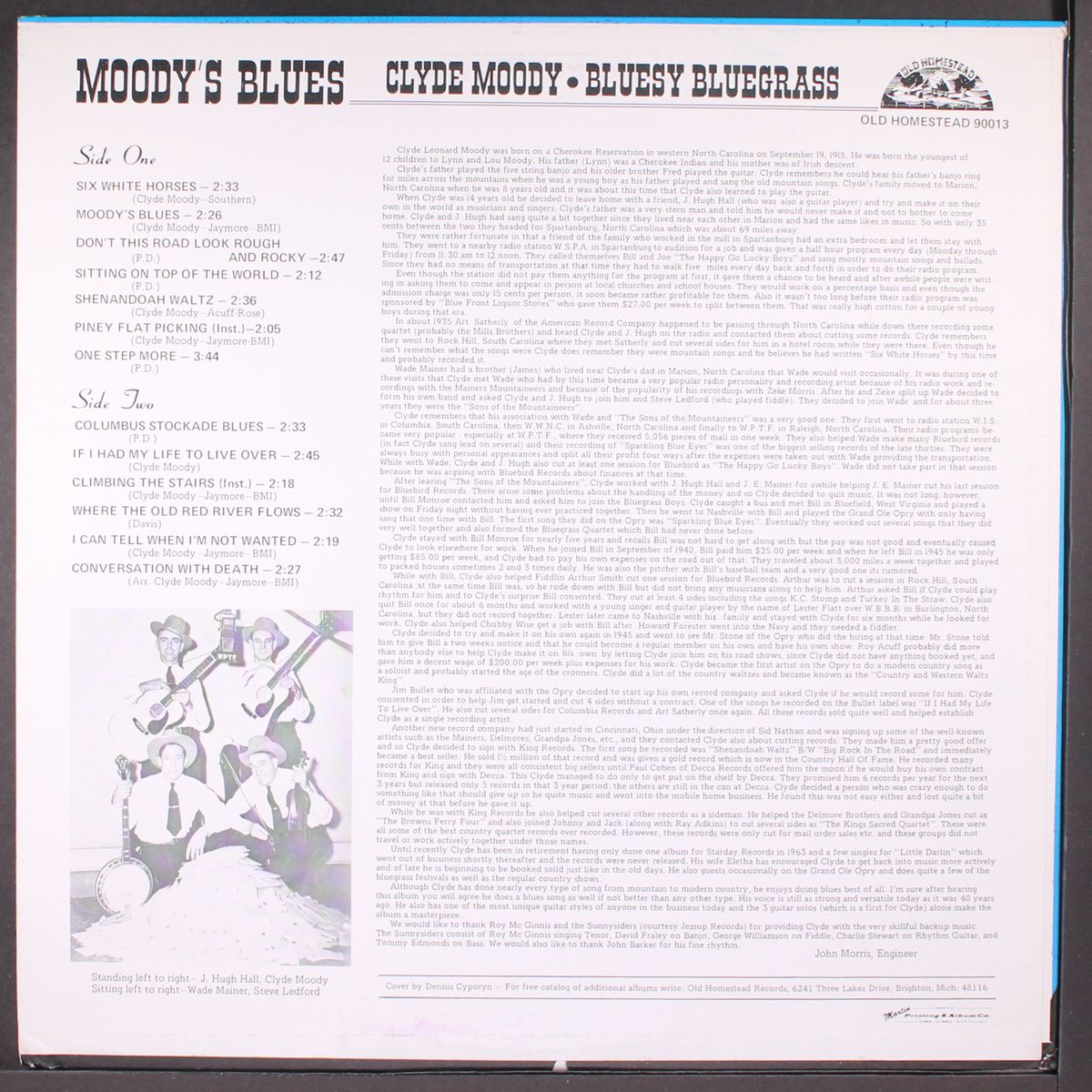 moody's blues, bluesy bluegrass by CLYDE MOODY