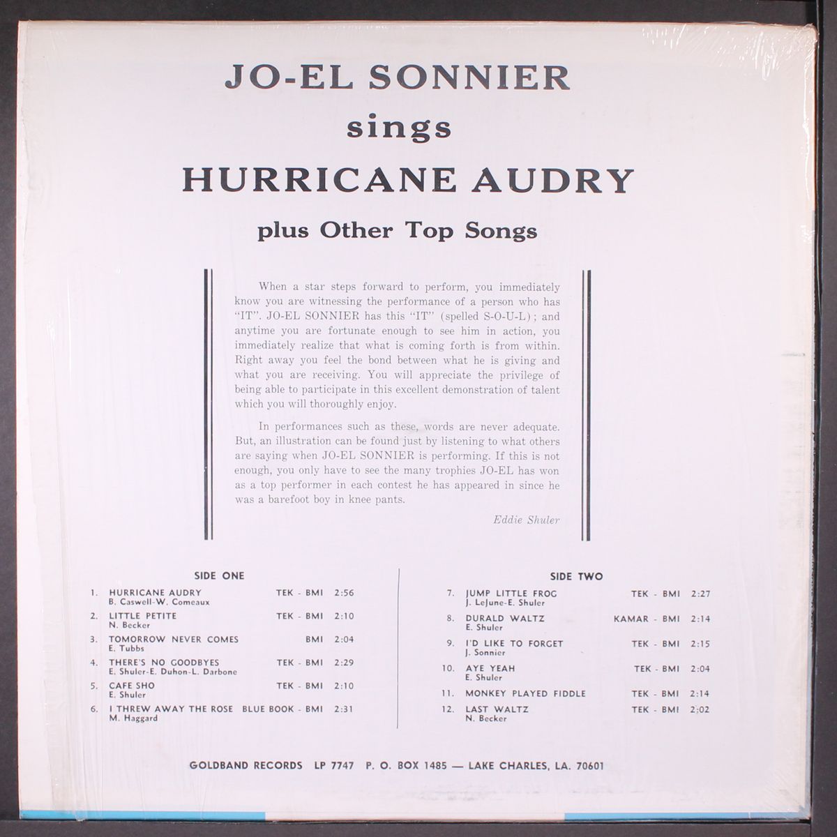 sings hurricane audry by JO-EL SONNIER