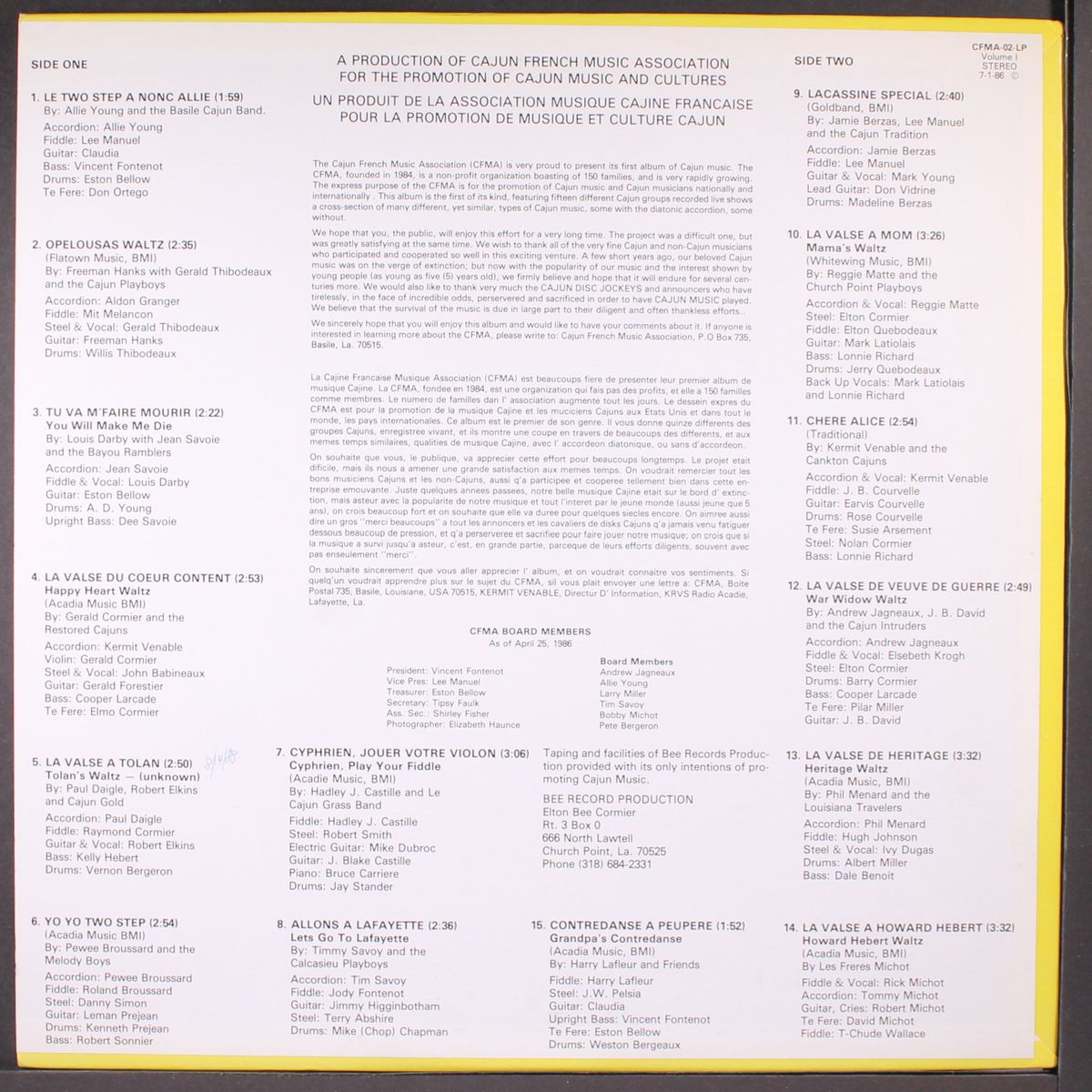 cajun french music association, vol. 1 by VARIOUS