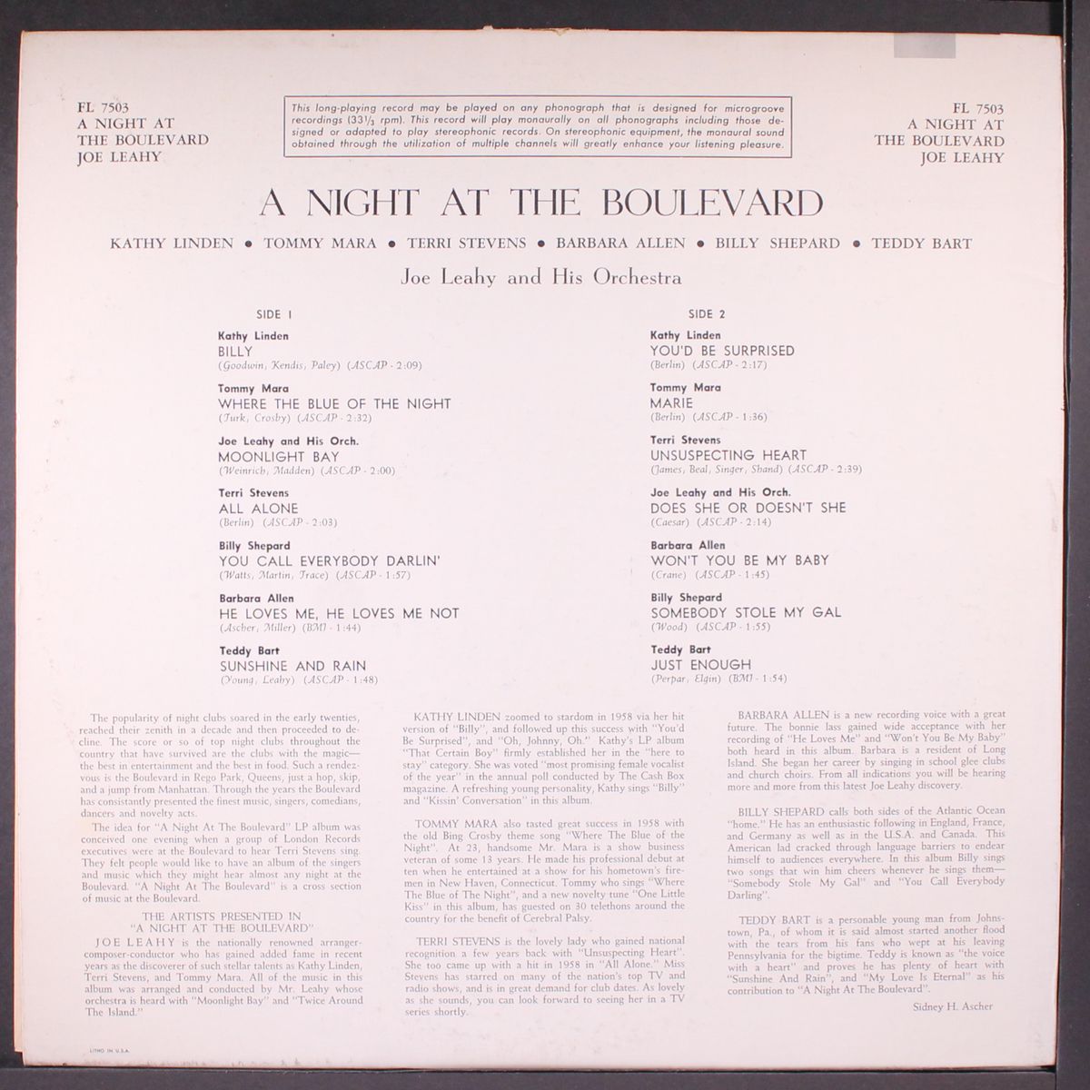 a night at the boulevard by VARIOUS